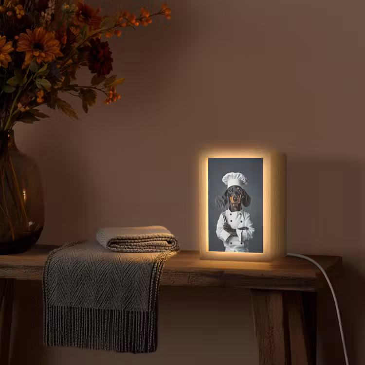 Hond - Garde - Kok Light Box met kabel (Tafellamp) klein -sfeer4