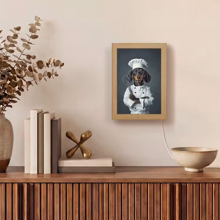 Hond - Garde - Kok Light Box met kabel (Tafellamp) klein -sfeer2