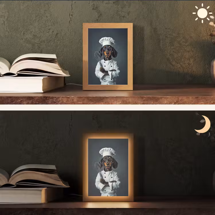 Hond - Garde - Kok Light Box met kabel (Tafellamp) klein -sfeer3