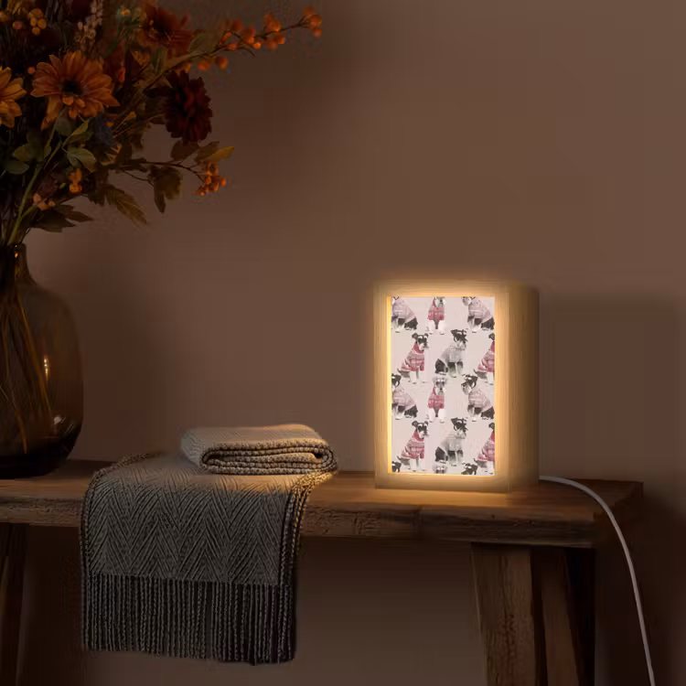 Honden - Truien - Rood Light Box met kabel (Tafellamp) klein 925 -sfeer4