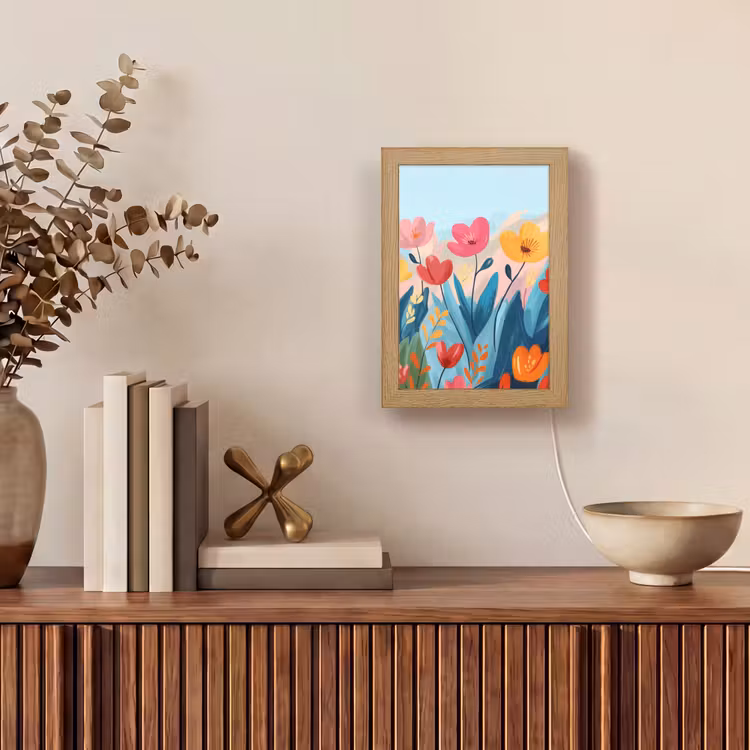 Illustratie - Bloemen - Kleurrijk Light Box met kabel (Tafellamp) klein -sfeer2