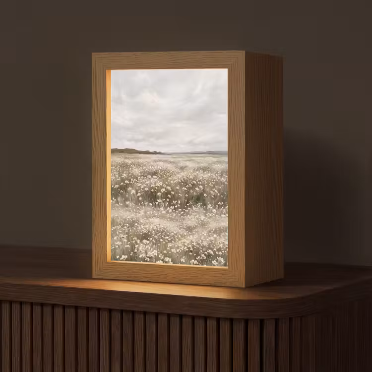 Illustratie - Landschap - Wit Light Box met kabel (Tafellamp) klein -z3d_website