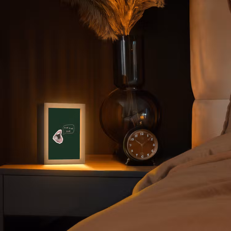 Illustratie - Mond - Donkergroen - Tekstwolkje Light Box met kabel (Tafellamp) klein -sfeer1