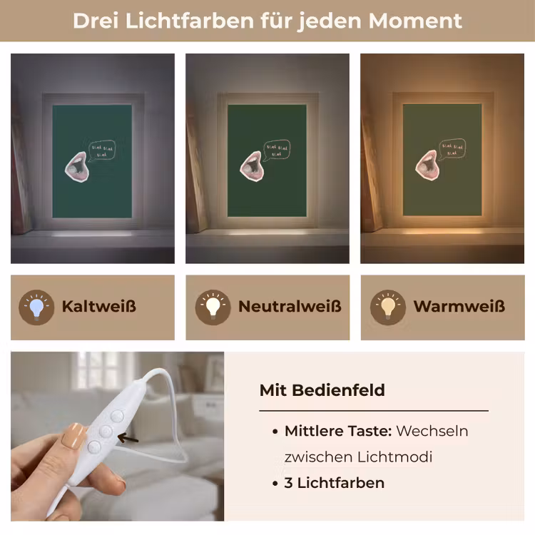 Illustratie - Mond - Donkergroen - Tekstwolkje Light Box met kabel (Tafellamp) klein -USP_lichtkleurDE