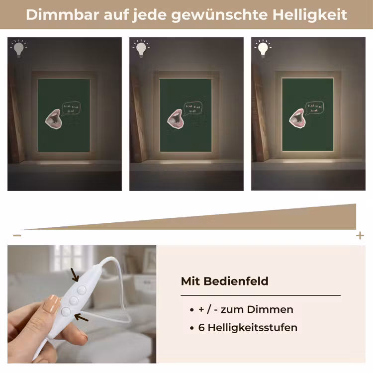 Illustratie - Mond - Donkergroen - Tekstwolkje Light Box met kabel (Tafellamp) klein -USP_dimbaarDE