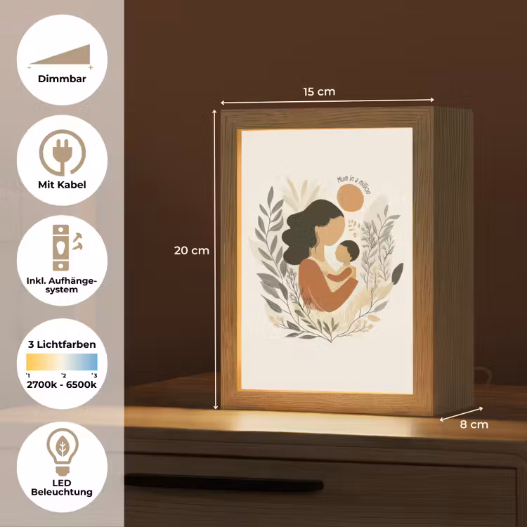 Illustratie - Quote - Moeder Light Box met kabel (Tafellamp) klein -USP_DE