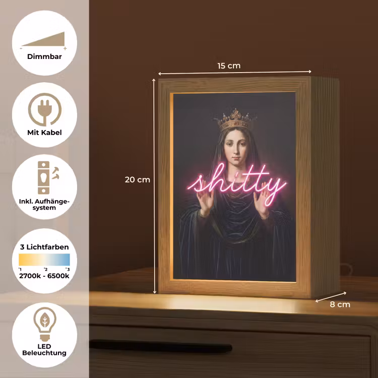 Ironisch - Tekst - Neon Light Box met kabel (Tafellamp) klein -USP_DE