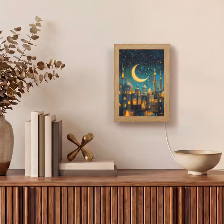 Islamitisch - Moskee - Ramadan - Islam Light Box met kabel (Tafellamp) klein -sfeer2
