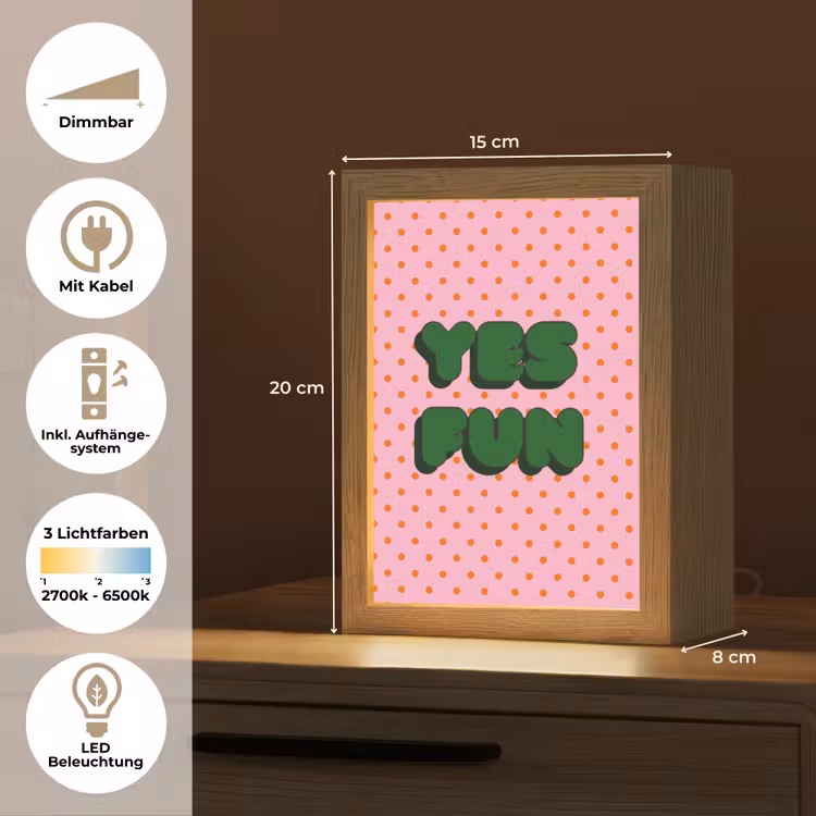 Yes fun - Groen - Roze - Stippen Light Box met kabel (Tafellamp) klein -USP_DE