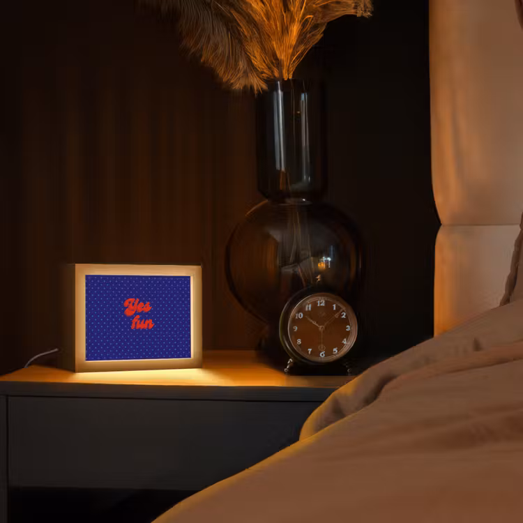 Yes fun - Rood - Blauw - Stippen Light Box met kabel (Tafellamp) klein -sfeer1