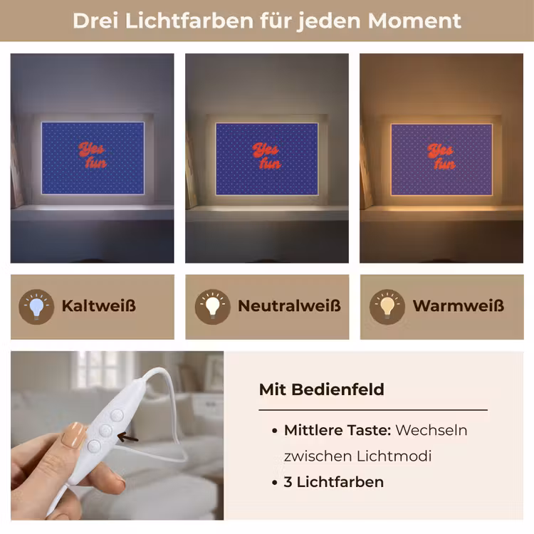 Yes fun - Rood - Blauw - Stippen Light Box met kabel (Tafellamp) klein -USP_lichtkleurDE