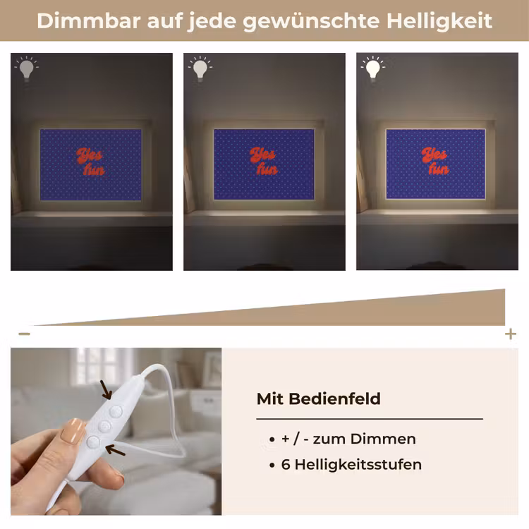 Yes fun - Rood - Blauw - Stippen Light Box met kabel (Tafellamp) klein -USP_dimbaarDE