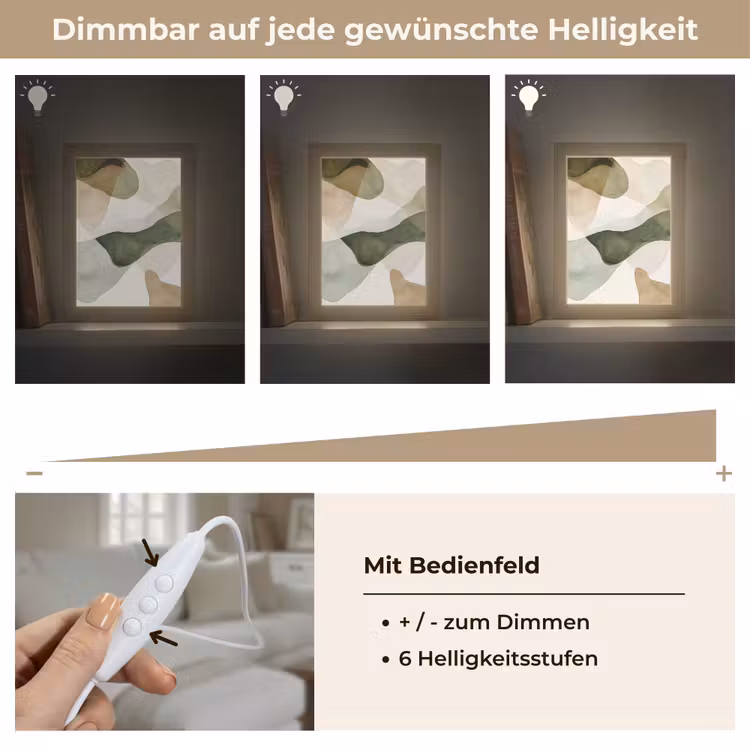 Japandi - Abstract - Groen Light Box met kabel (Tafellamp) klein -USP_dimbaarDE