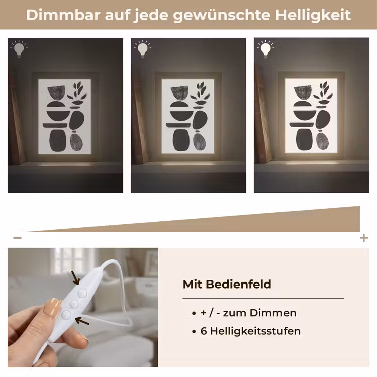 Japandi - Zwart - Abstract Light Box met kabel (Tafellamp) klein -USP_dimbaarDE