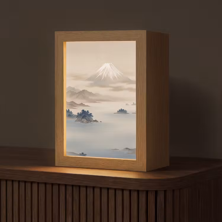 Japans - Landschap - Beige Light Box met kabel (Tafellamp) klein -z3d_website