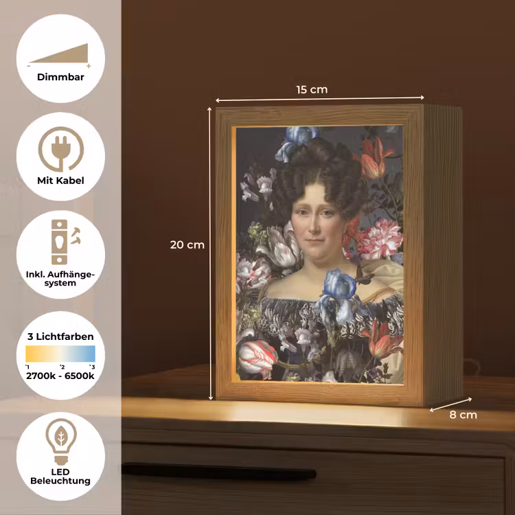 Johanna Henriette Engelen - Dubois Drahonet - Bloemen Light Box met kabel (Tafellamp) klein -USP_DE