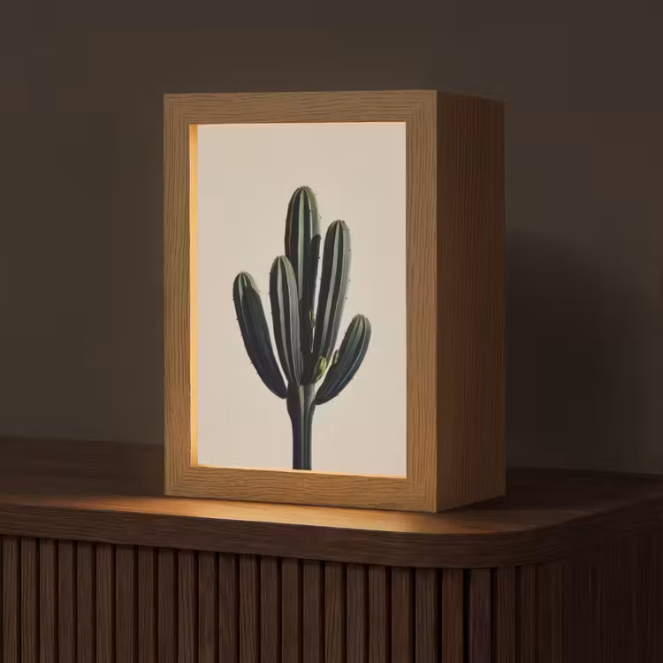 Cactus - Subtiel - Groen Light Box met kabel (Tafellamp) klein -z3d_website
