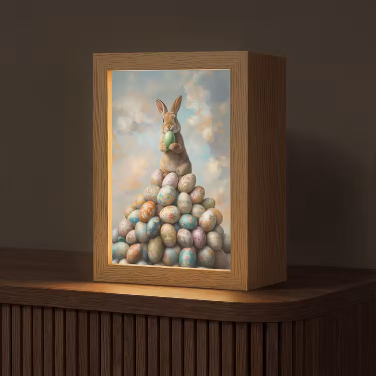Konijn - Eieren - Kleurrijk Light Box met kabel (Tafellamp) klein -z3d_website
