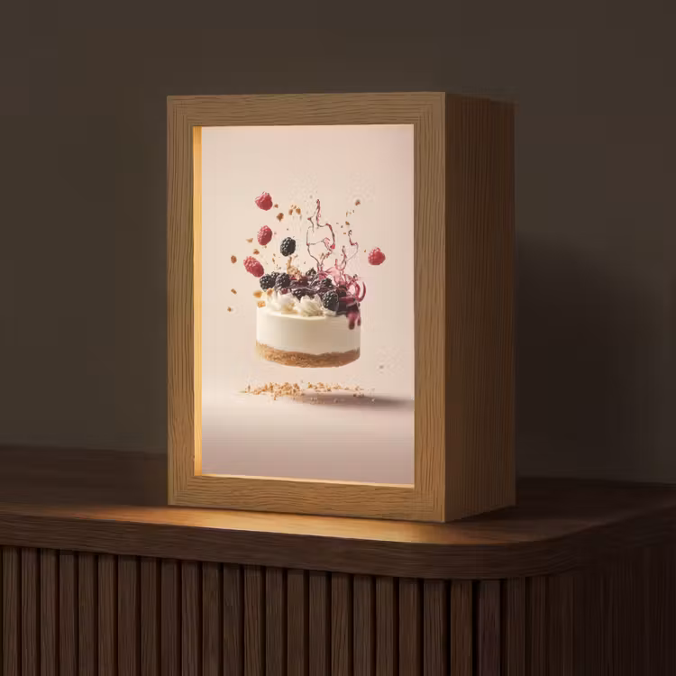 Cheesecake - Eten - Roze - Taart Light Box met kabel (Tafellamp) klein -z3d_website
