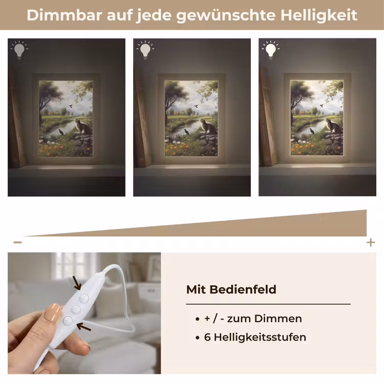 Kat - Beekje - Weide Light Box met kabel (Tafellamp) klein -USP_dimbaarDE