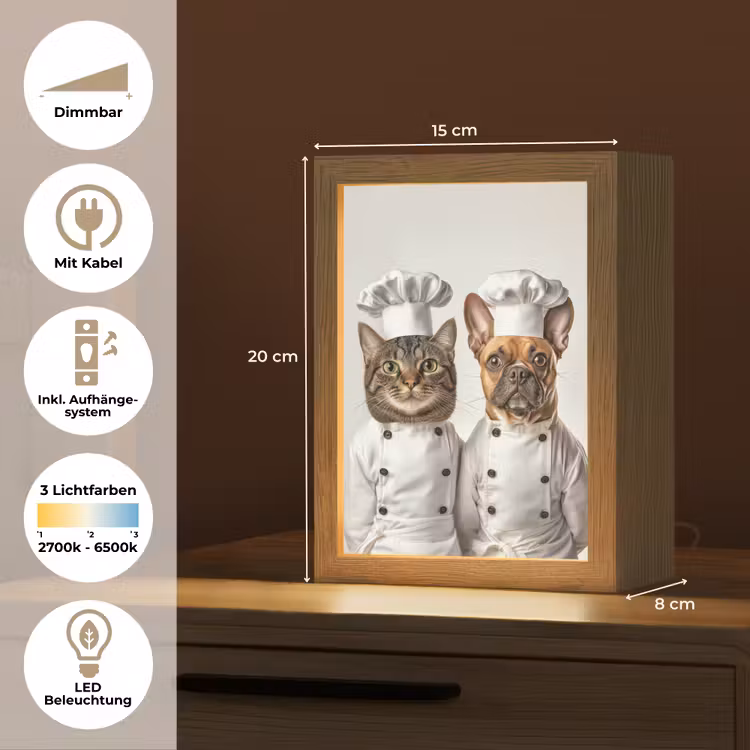 Kat - Hond - Kokskleding Light Box met kabel (Tafellamp) klein -USP_DE