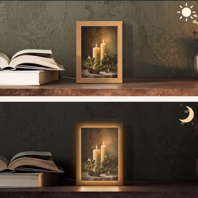 Kaarslicht - Kerst - Veelkleurig Light Box met kabel (Tafellamp) klein -sfeer3