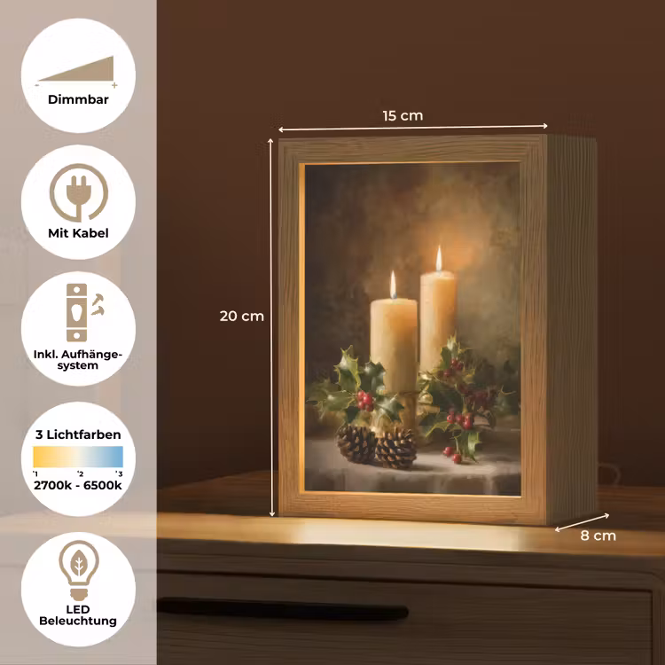 Kaarslicht - Kerst - Veelkleurig Light Box met kabel (Tafellamp) klein -USP_DE
