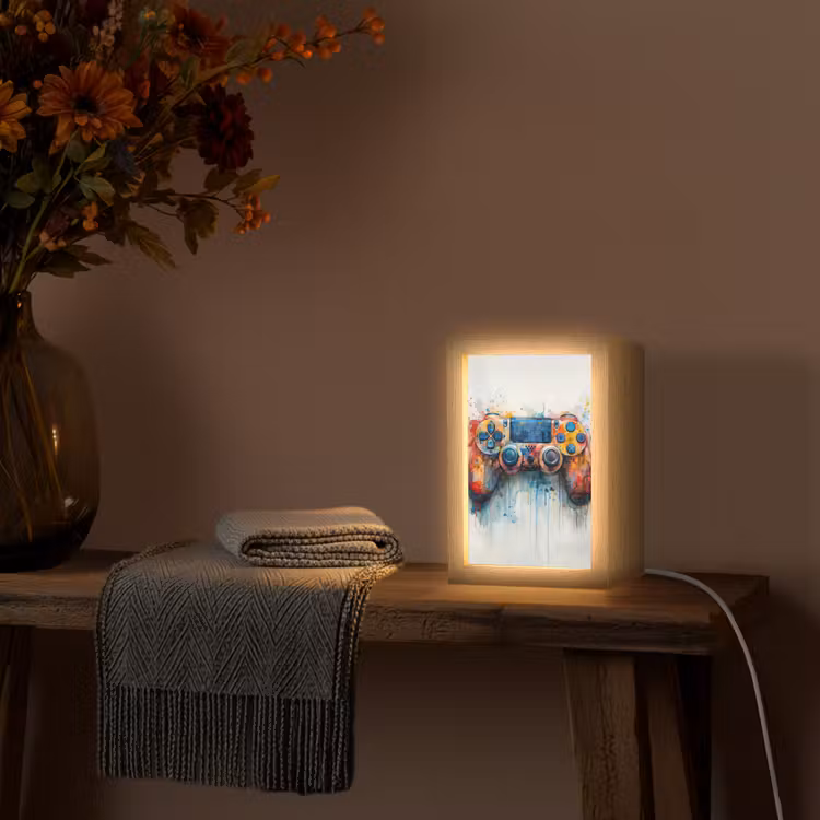 Kinder- en tiener kamer - Gaming - Game controller Light Box met kabel (Tafellamp) klein -sfeer4
