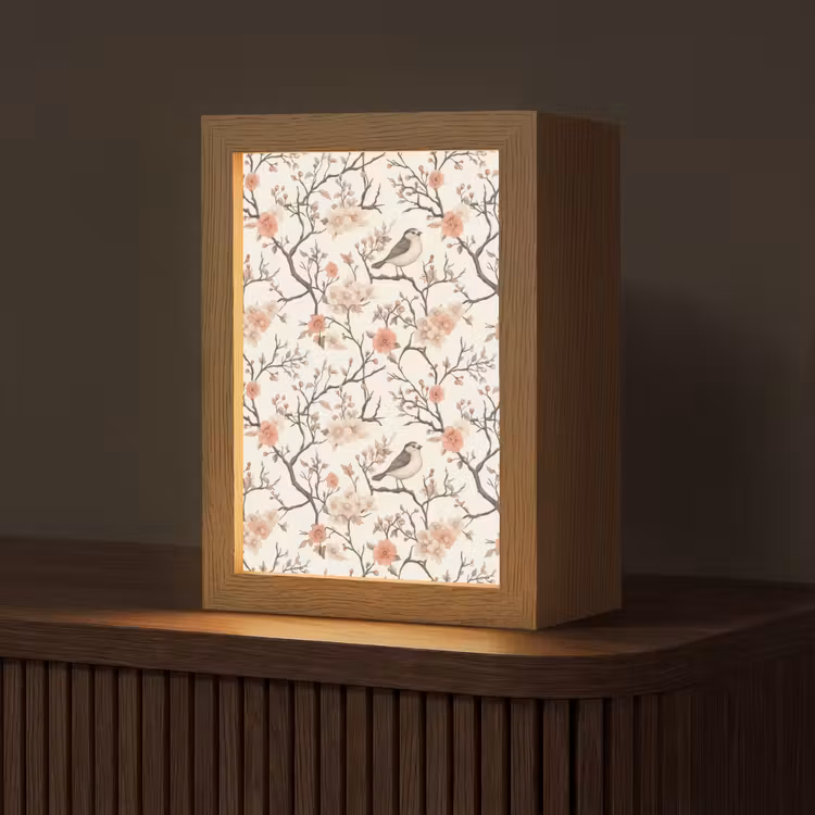 Kersenbloesem - Mus - Roze Light Box met kabel (Tafellamp) klein 925 -z3d_website