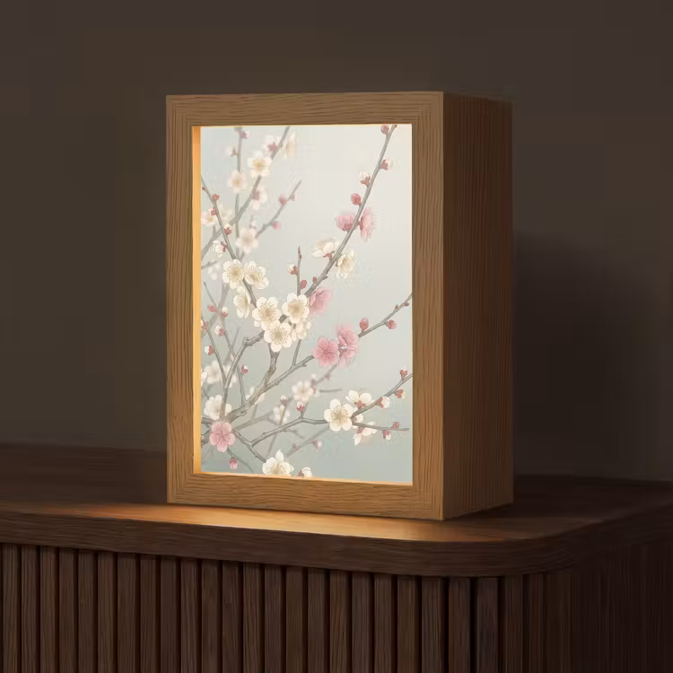 Kersen - Bloesem - Groen Light Box met kabel (Tafellamp) klein -z3d_website