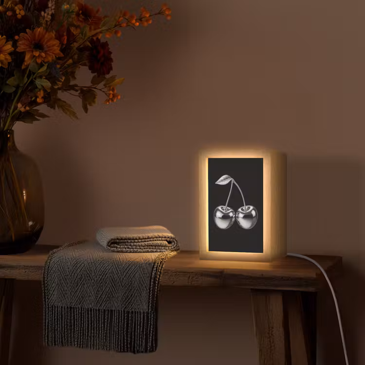 Kers - Luxueus - Metallic Light Box met kabel (Tafellamp) klein -sfeer4
