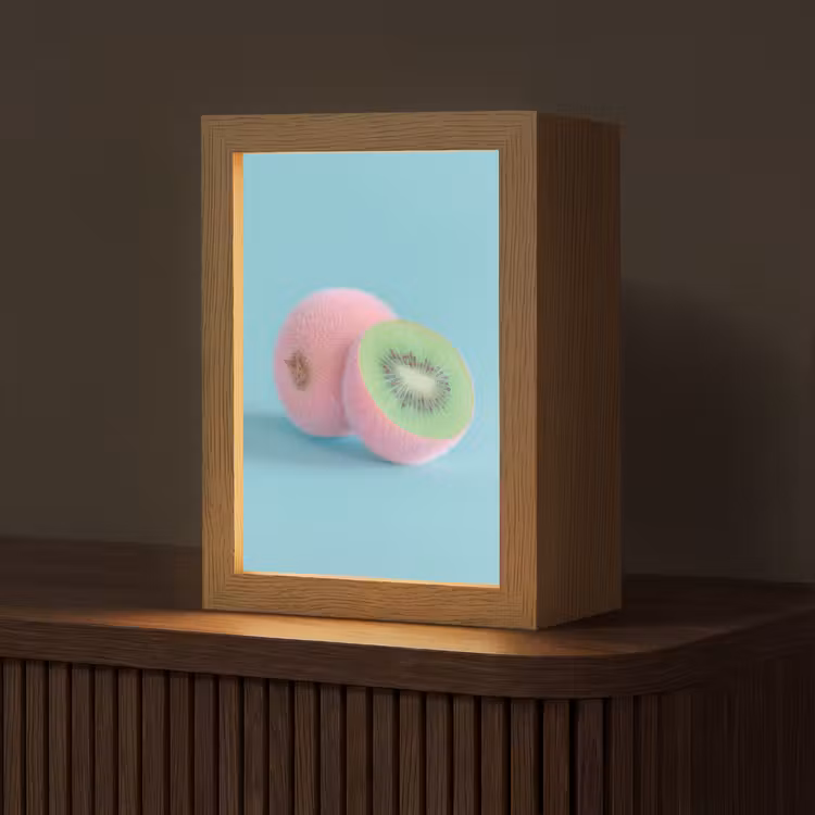 Kiwi - Blauw - Surrealistisch Light Box met kabel (Tafellamp) klein -z3d_website