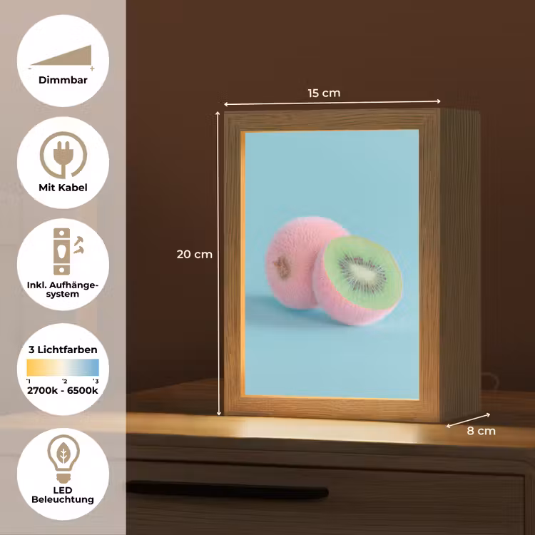 Kiwi - Blauw - Surrealistisch Light Box met kabel (Tafellamp) klein -USP_DE