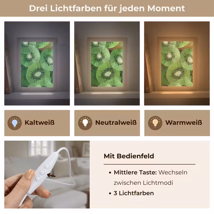 Kiwi - Groen - Pitten Light Box met kabel (Tafellamp) klein -USP_lichtkleurDE