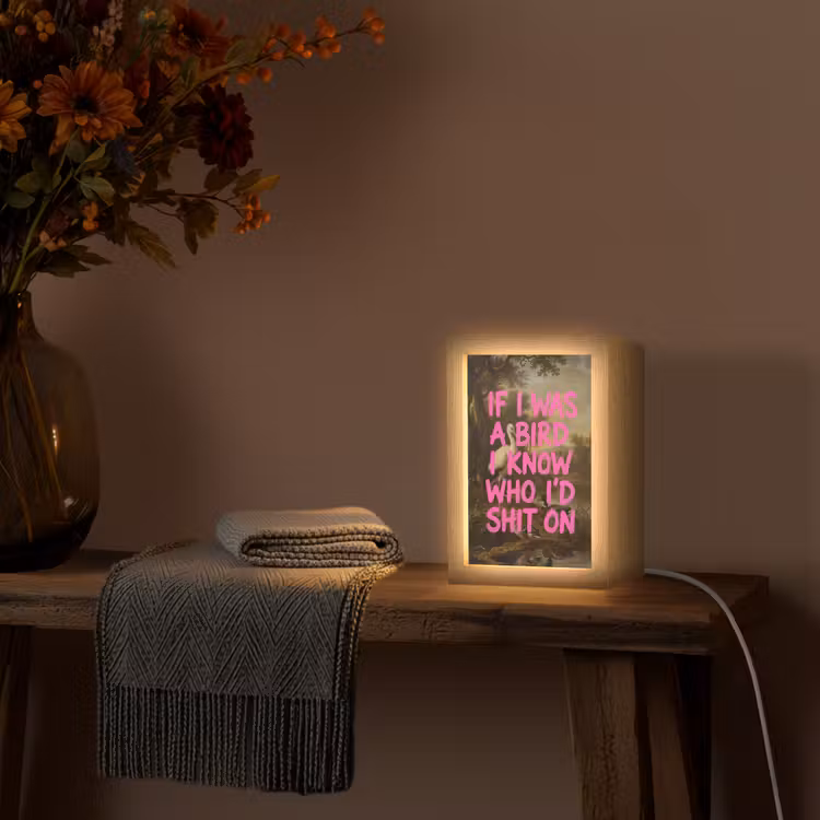 Klassiek - Humor - Roze Light Box met kabel (Tafellamp) klein -sfeer4