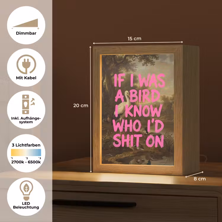 Klassiek - Humor - Roze Light Box met kabel (Tafellamp) klein -USP_DE