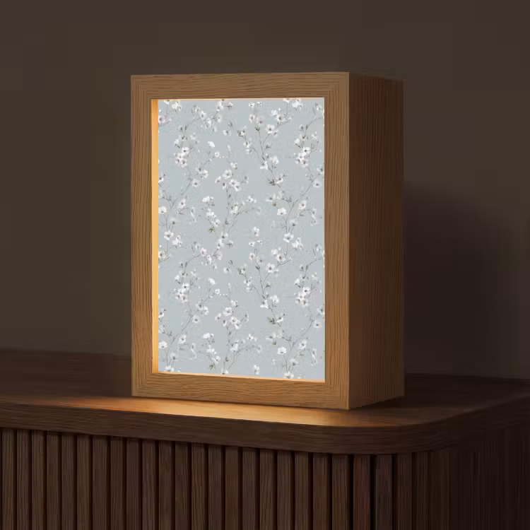 Klassiek - Bloemen - Blauw Light Box met kabel (Tafellamp) klein 925 -z3d_website
