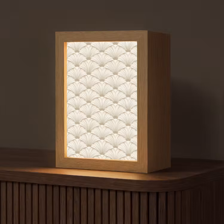 Klassiek - Art - Beige Light Box met kabel (Tafellamp) klein 925 -z3d_website