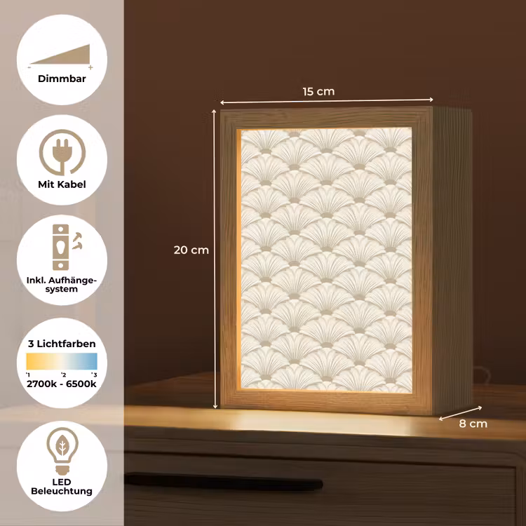 Klassiek - Art - Beige Light Box met kabel (Tafellamp) klein 925 -USP_DE