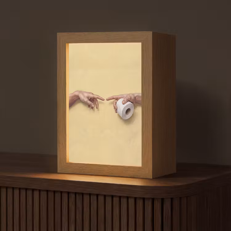 Klassiek - Kunst - Humor Light Box met kabel (Tafellamp) klein -z3d_website