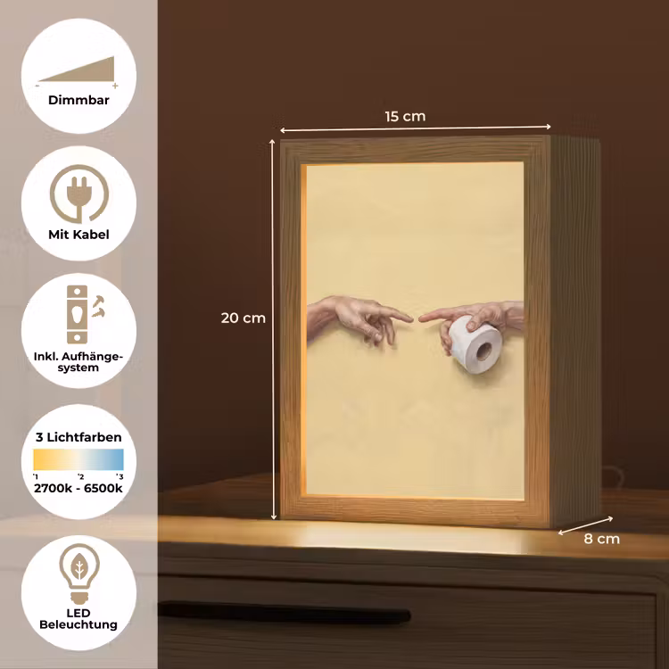 Klassiek - Kunst - Humor Light Box met kabel (Tafellamp) klein -USP_DE