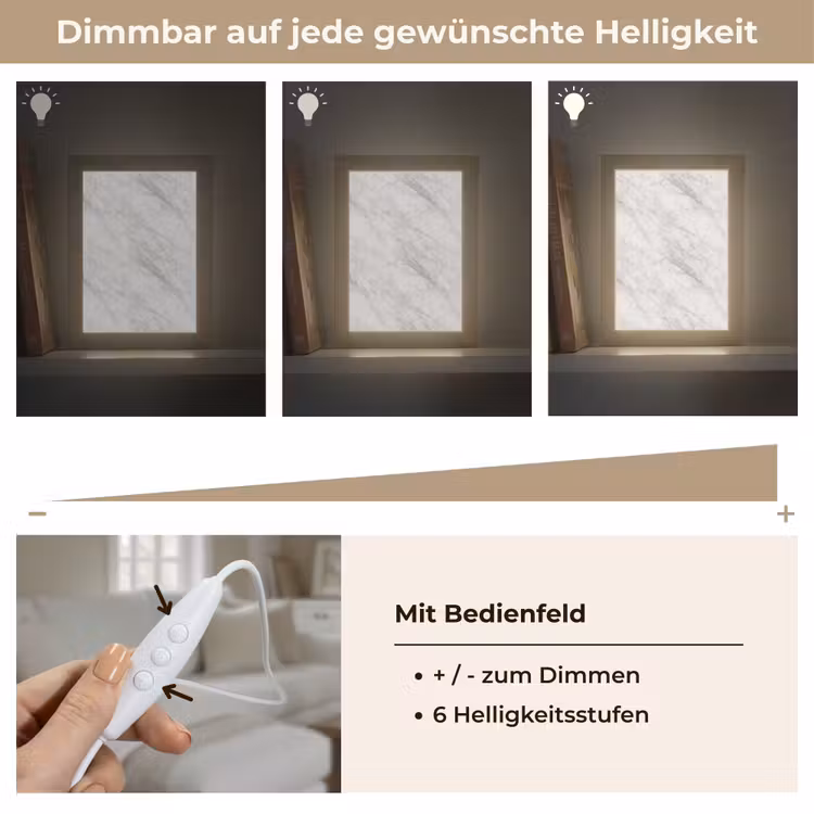 Klassiek - Marmer - Grijs Light Box met kabel (Tafellamp) klein 925 -USP_dimbaarDE