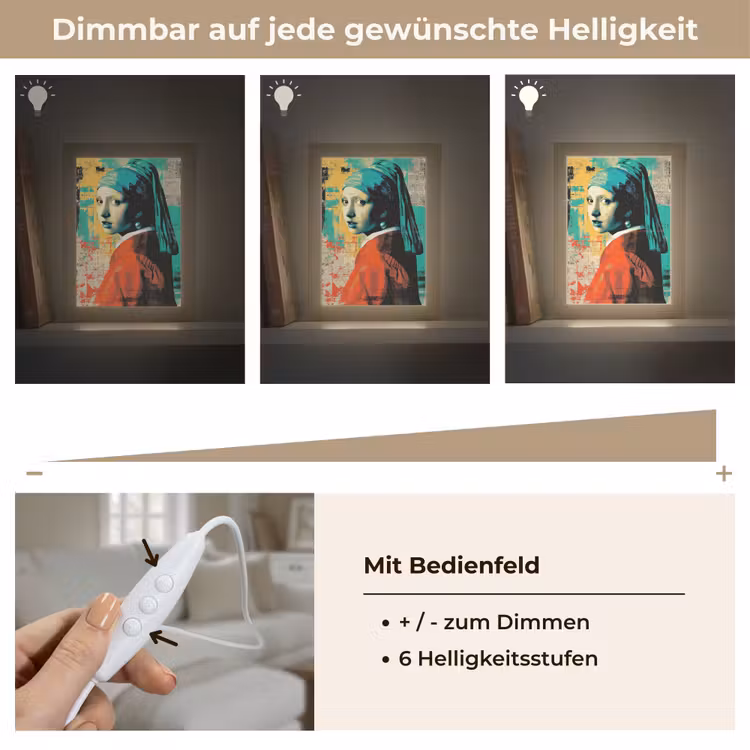 Klassiek - Pareloorbel - Streetartstijl - Kleurrijk Light Box met kabel (Tafellamp) klein -USP_dimbaarDE