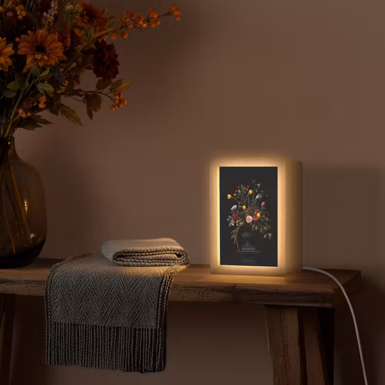 Klassiek - Vaas - Boeket - Bloemen Light Box met kabel (Tafellamp) klein -sfeer4