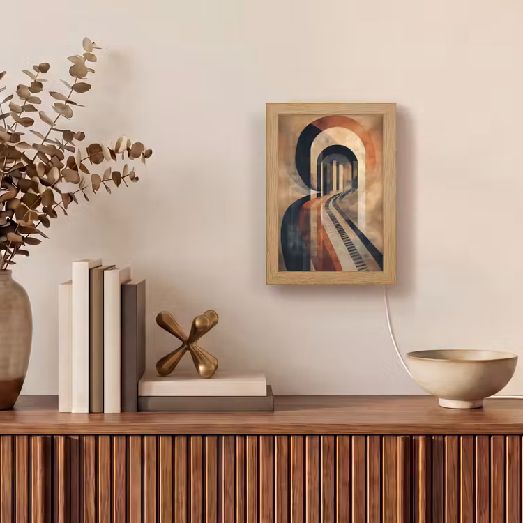 Piano - Toetsen - Abstract Light Box met kabel (Tafellamp) klein -sfeer2