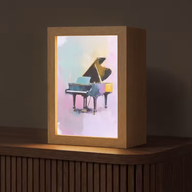Piano - Pastel - Elegant - Dromerig Light Box met kabel (Tafellamp) klein -z3d_website