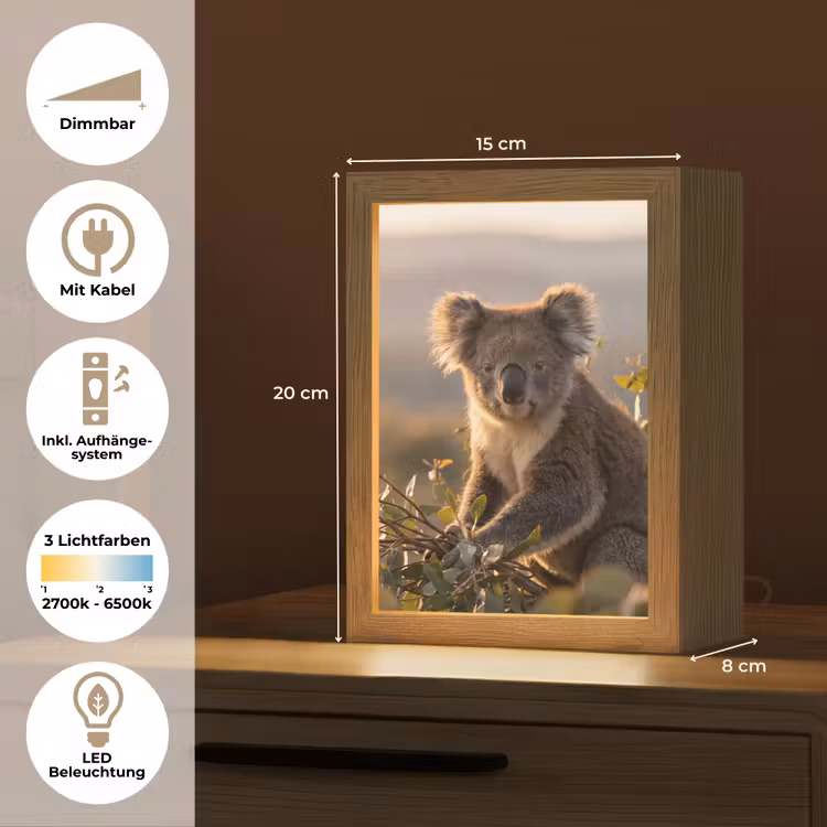 Koala - Bladeren - Ochtendlicht Light Box met kabel (Tafellamp) klein -USP_DE