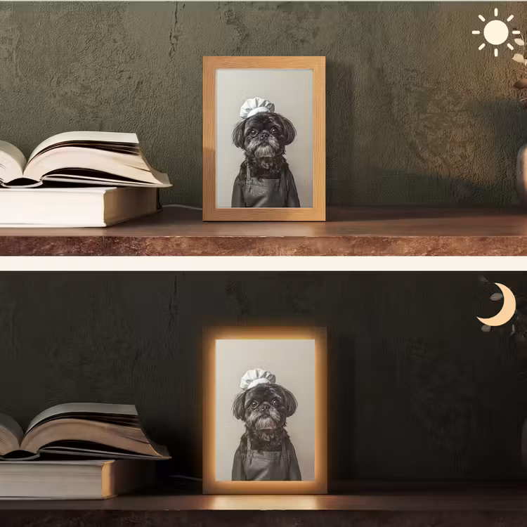 Kokskleding - Zwart - Hondje Light Box met kabel (Tafellamp) klein -sfeer3