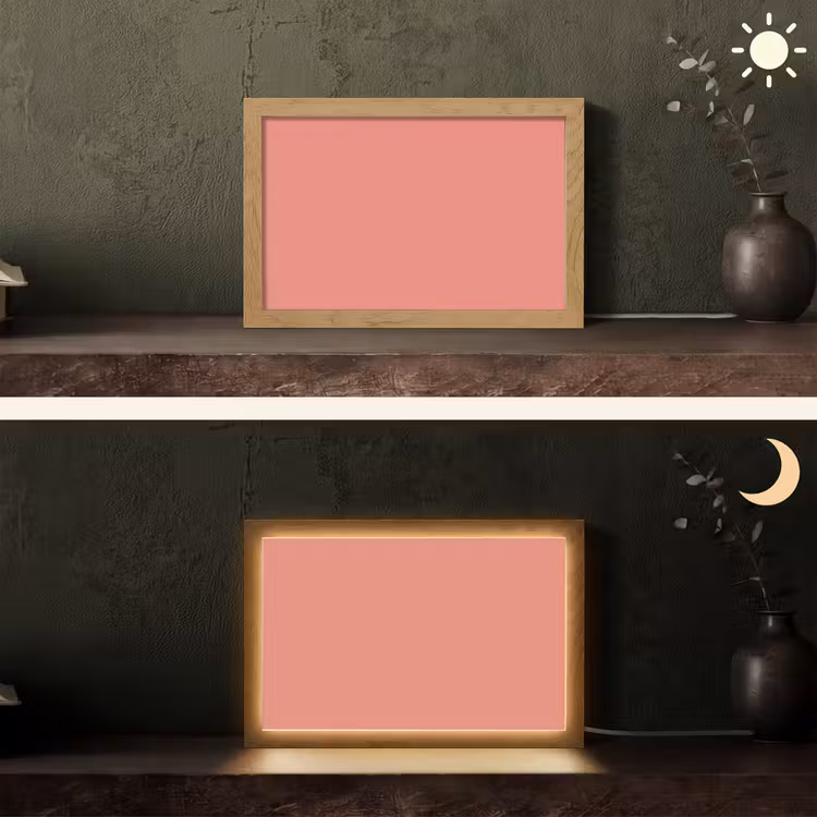 Coral - Reef - Rood Light Box met kabel (Tafellamp) klein 924 -sfeer3