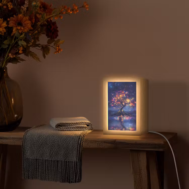 Kosmisch - lichtboom - Kerst - Kleurrijk Light Box met kabel (Tafellamp) klein -sfeer4